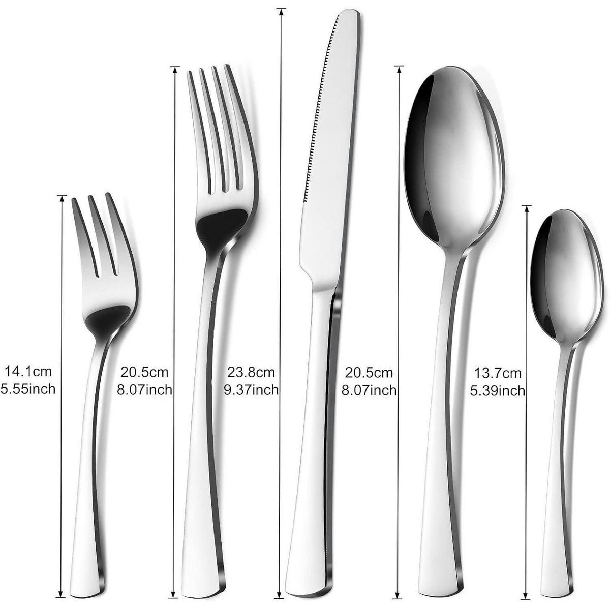 BESTECKSET 60-teilig für 12 Personen Edelstahl Silber - Silberfarben, Metall