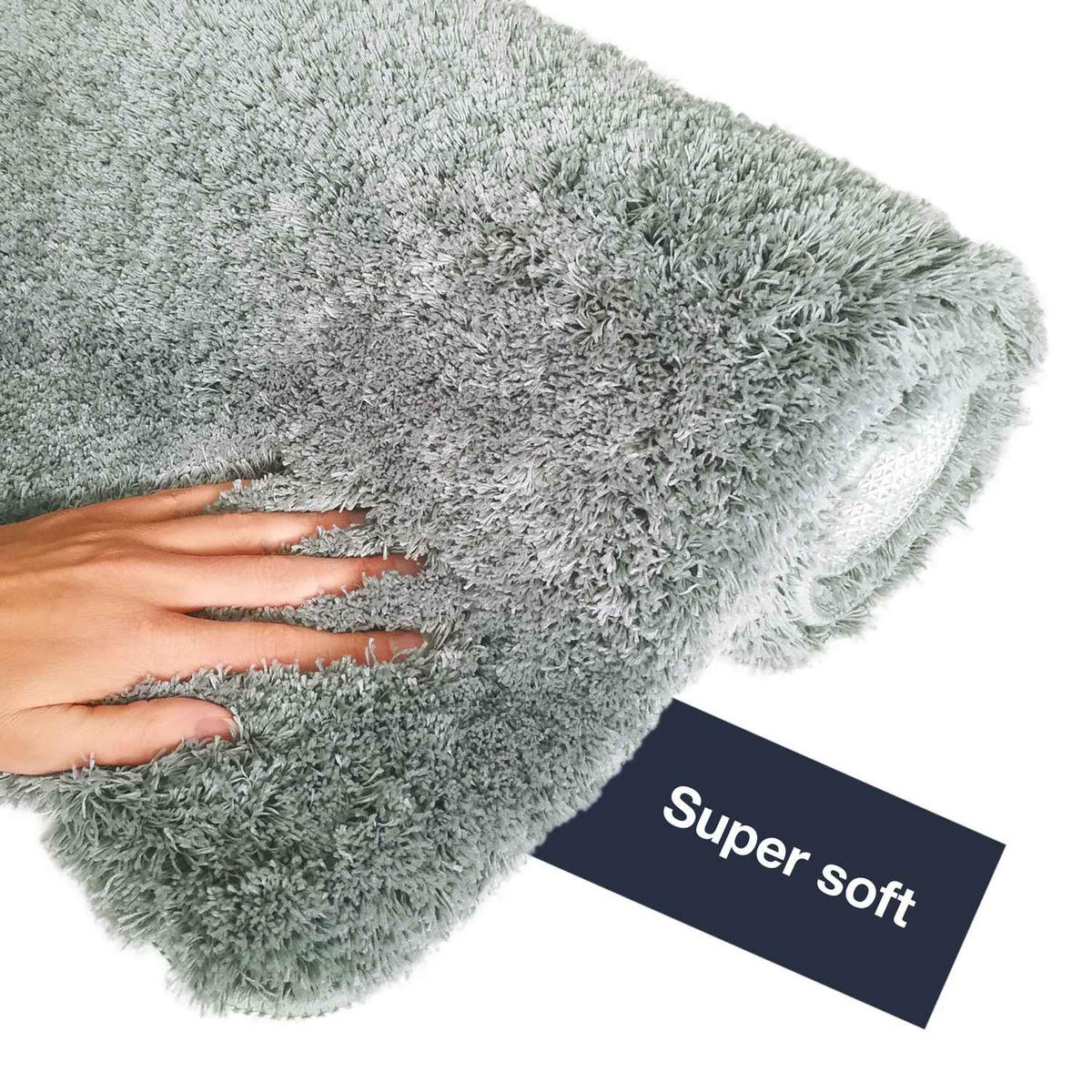 HOCHFLOR BADEMATTEN MALMÖ - Petrol, Textil (71/71cm) - WohnDirect