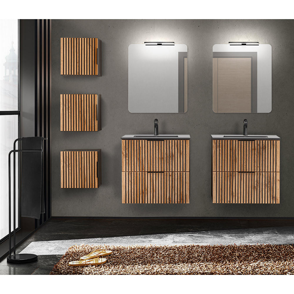 Lomado Badmöbel-Set Braun 190x200x46 cm