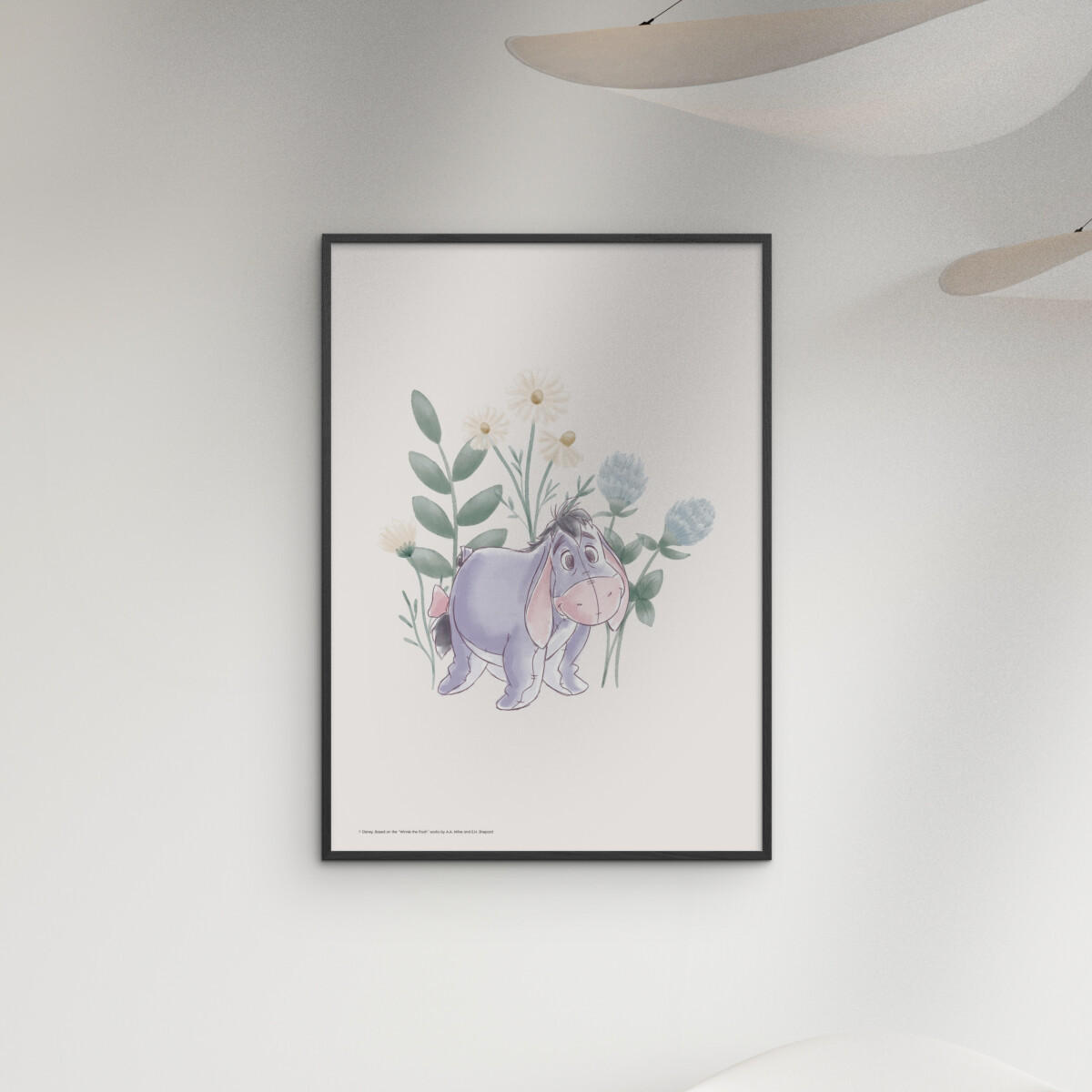POSTER mit Rahmen Disney - Disney's Eeyore in Pastel Meadow - Multicolor/Schwarz, Holz/Papier (30/40cm) - Poster&Frame