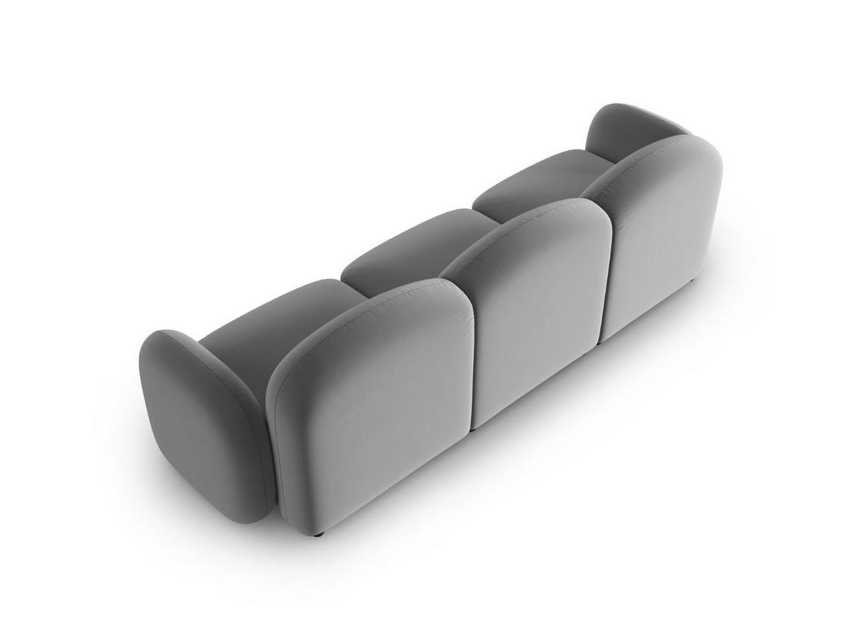 SOFA Blair aus Samt hellgrau 3 Sitzplätze - Hellgrau, Textil (87/80/272cm) - Micadoni