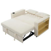 SCHLAFSOFA, Chenille mit Schlaffunktion & USB-Anschluss, 140/137/84 cm, Beige, inkl. 2 Kissen - Beige, Textil (137/84/140cm) - Redom