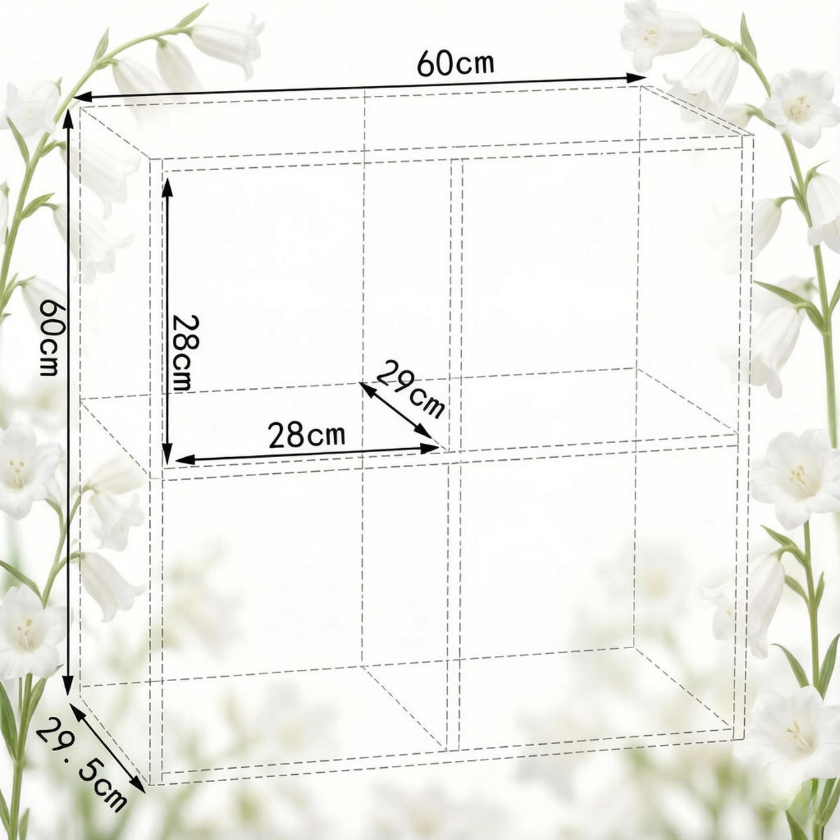 BÜCHERREGAL Eiche 4 Fächer 60/29/60 cm - Eichefarben, Holzwerkstoff (29/59.8/59.6cm) - PANGIVO