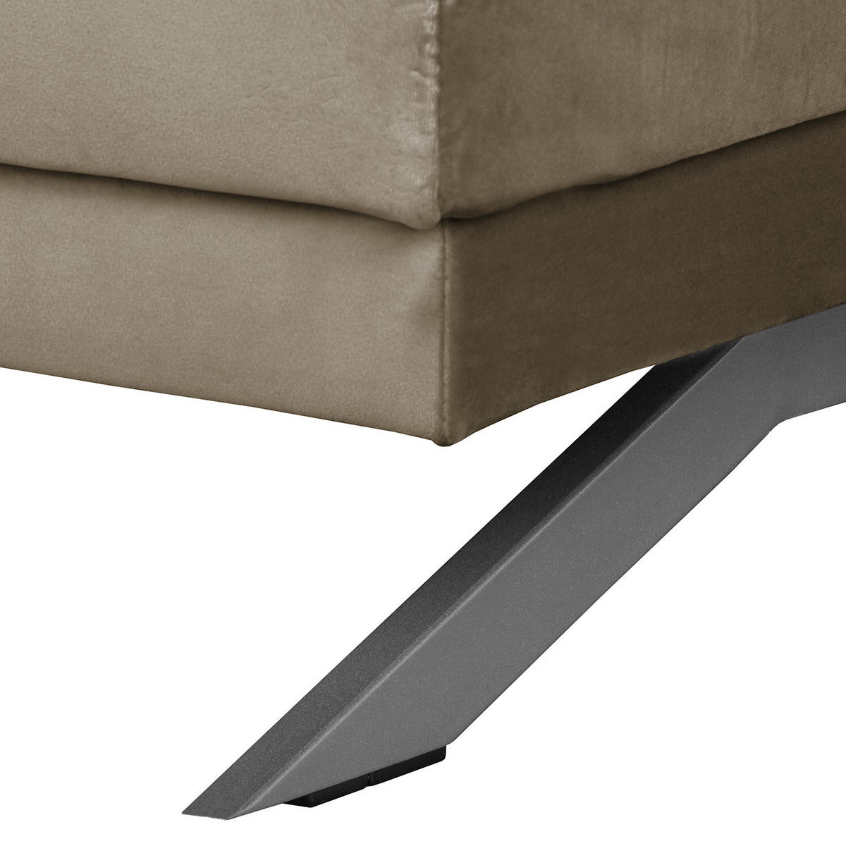 POLSTERGARNITUR (3-2-1) - Samt - Hellbraun, Textil (1/1/1cm) - home24