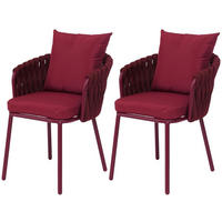 ZÁHRADNÁ STOLIČKA Bordeaux - bordová, kov (56/71/57cm) - MCW