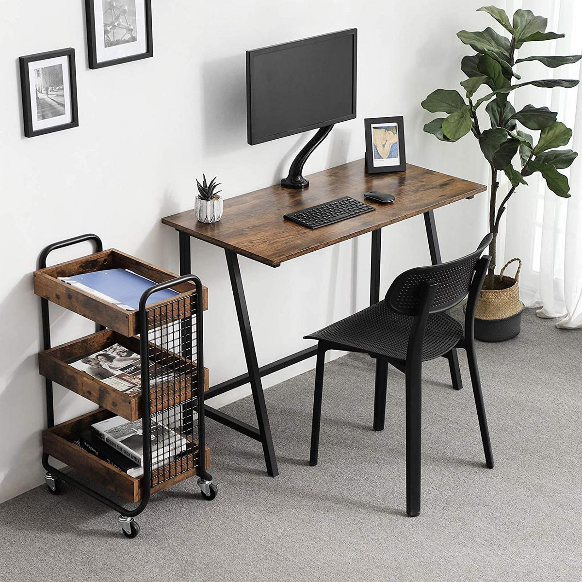 SCHREIBTISCH, braun/schwarz - Braun, Holzwerkstoff (50/100/75cm) - A2A Home