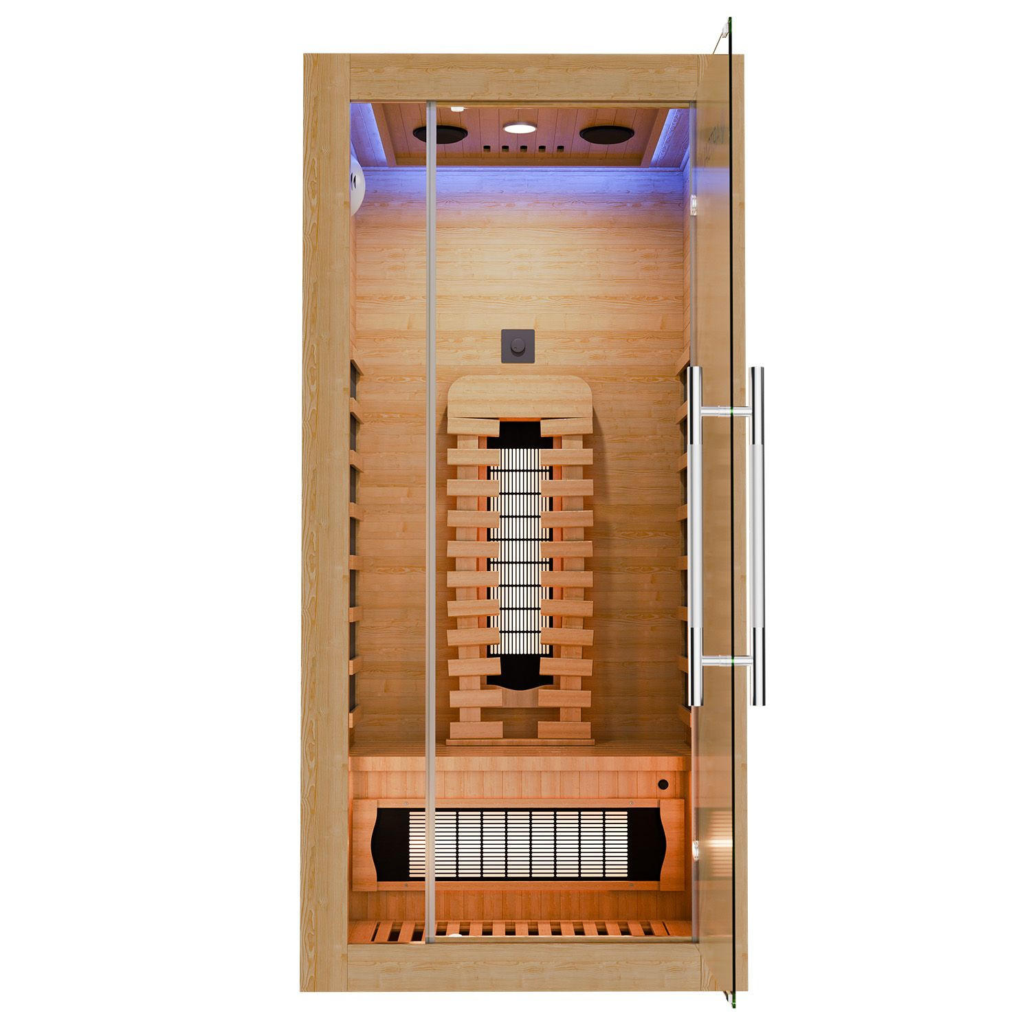 INFRAROTKABINE Kiruna90 Premium mit Dual Technologie - Naturfarben, Holz (90/190/90cm) - Artsauna
