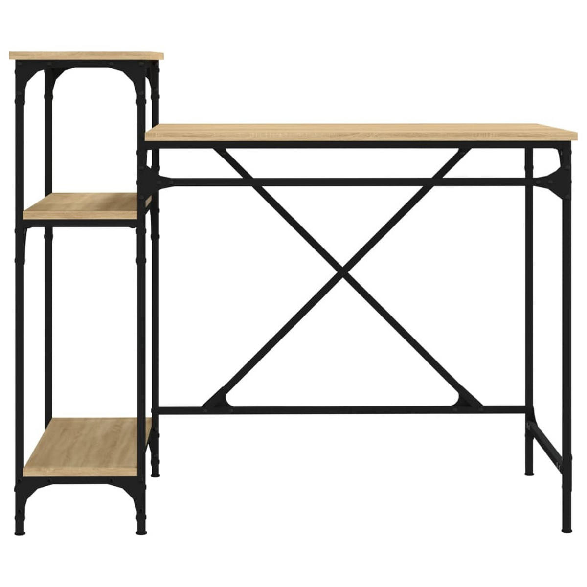 SCHREIBTISCH Mit Regal Sonoma-Eiche 105/50/90 Cm Holzwerkstoff - Braun, Holzwerkstoff (50/105/90cm) - vidaXL