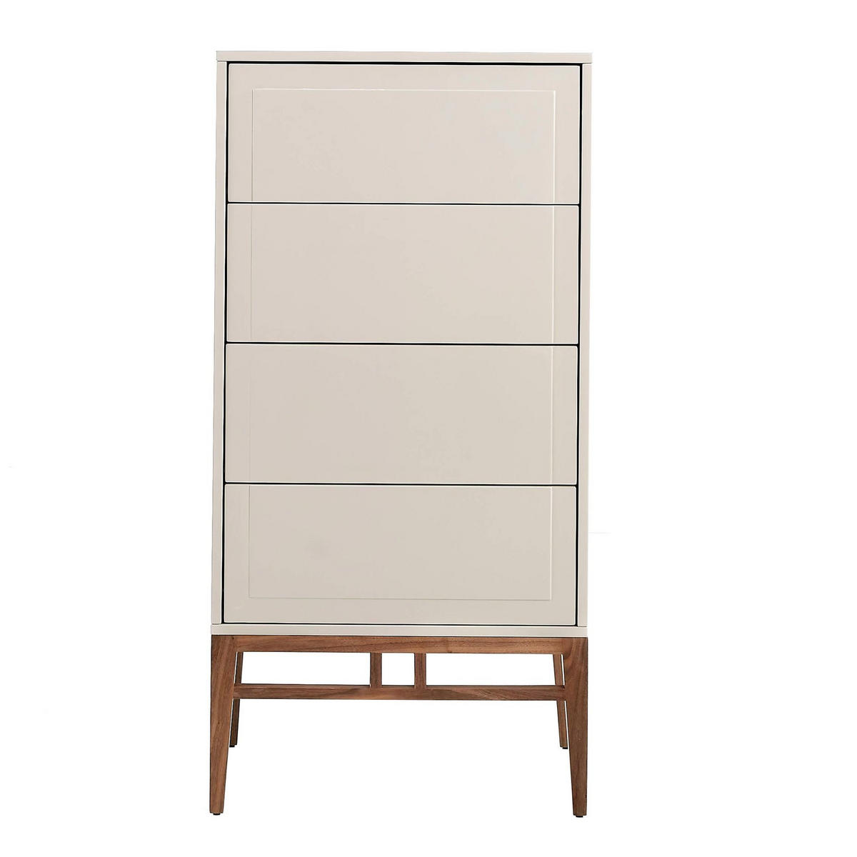 KOMMODE Chiffonier in Beige und Walnussholz 60/45/120 cm - Walnussfarben/Grau, Holz (60/120/45cm) - ANGEL CERDA