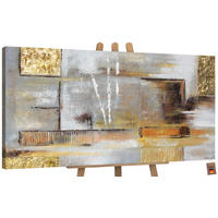 GEMÄLDE Goldene Abstraktion auf Keilrahmen 160x80 cm - Goldfarben, Holz (160/80cm) - YS-art gallery