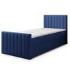 BOXBETT ARION 100 100x200 cm mit Matratze und Topper, H2+H3 - Blau - Blau, Holz (100/200cm) - MASSENO