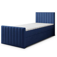 BOXBETT ARION 80 80x200 cm mit Matratze und Topper, H2+H3 - Blau - Blau, Holz (80/200cm) - MASSENO