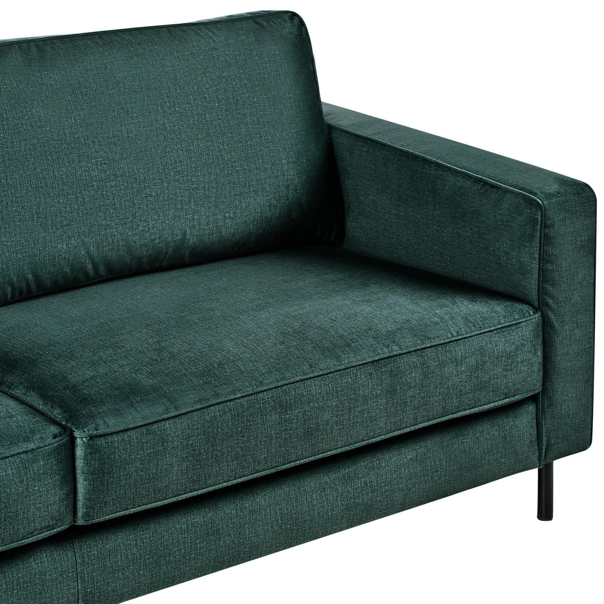3-SITZER-SOFA Samtstoff Dunkelgrün Savalen - Schwarz/Grün, Textil (204/87/91cm) - Beliani