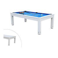 BILLARDTISCH - 8 Personen - holz - blau, weiß Snooker - Weiß, Holz (207/114.2cm) - Vente-Unique