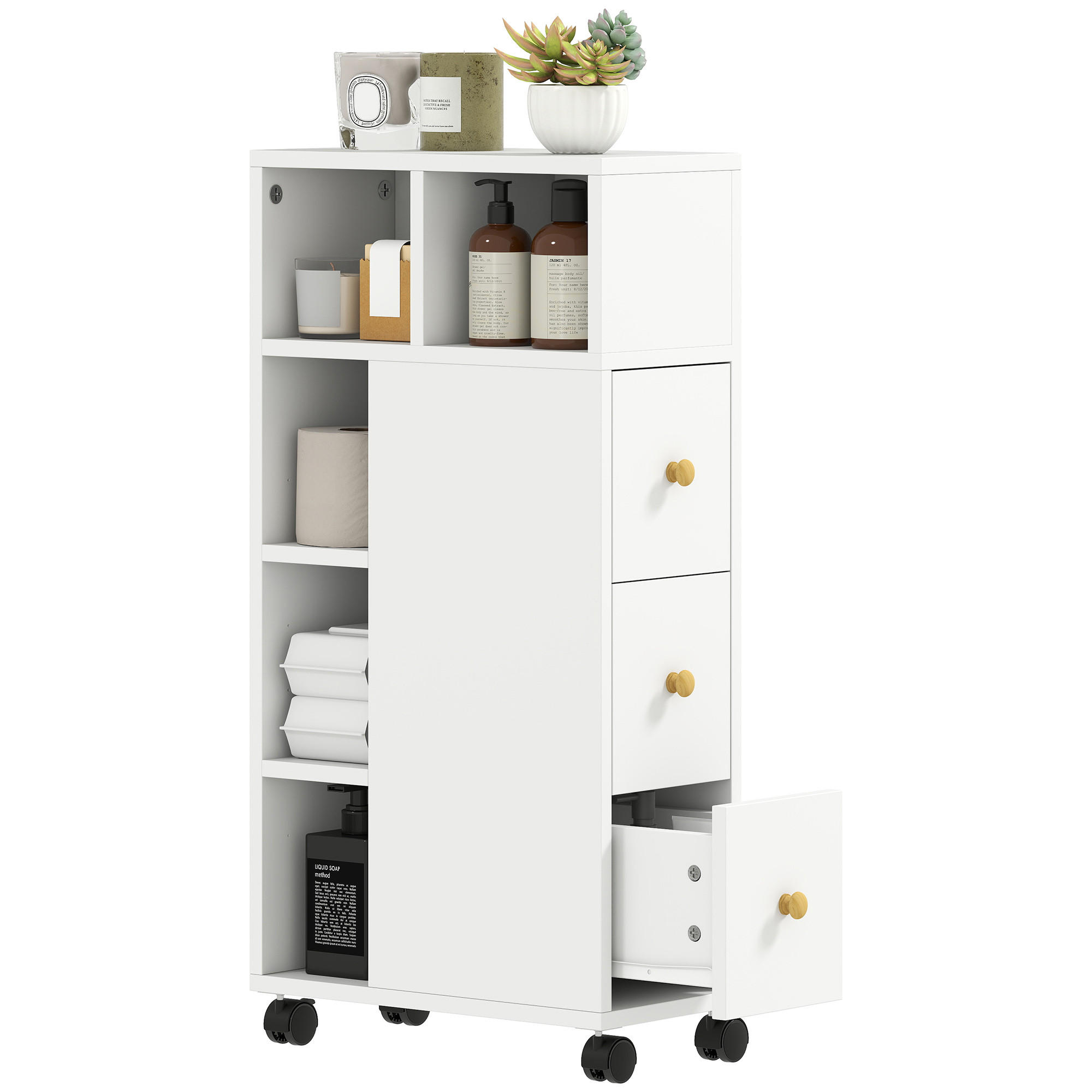 BADEZIMMERSCHRANK Weiß 20/40/80 cm - Weiß, Holzwerkstoff (40/80/20cm) - PANGIVO
