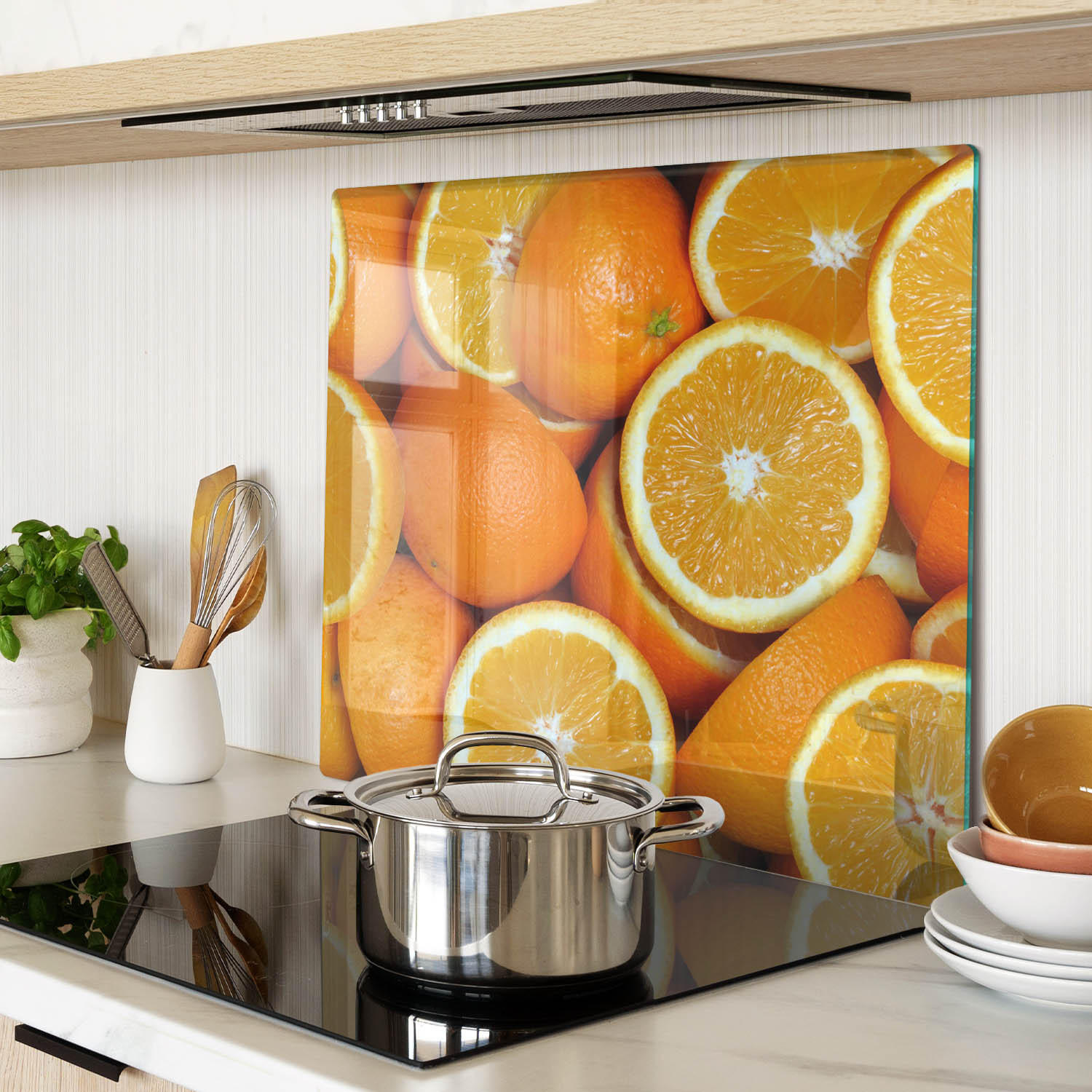 GLASPLATTE 60x52 cm Orangenhälften - Orange, Glas (60/0.4/52cm) - TULUP