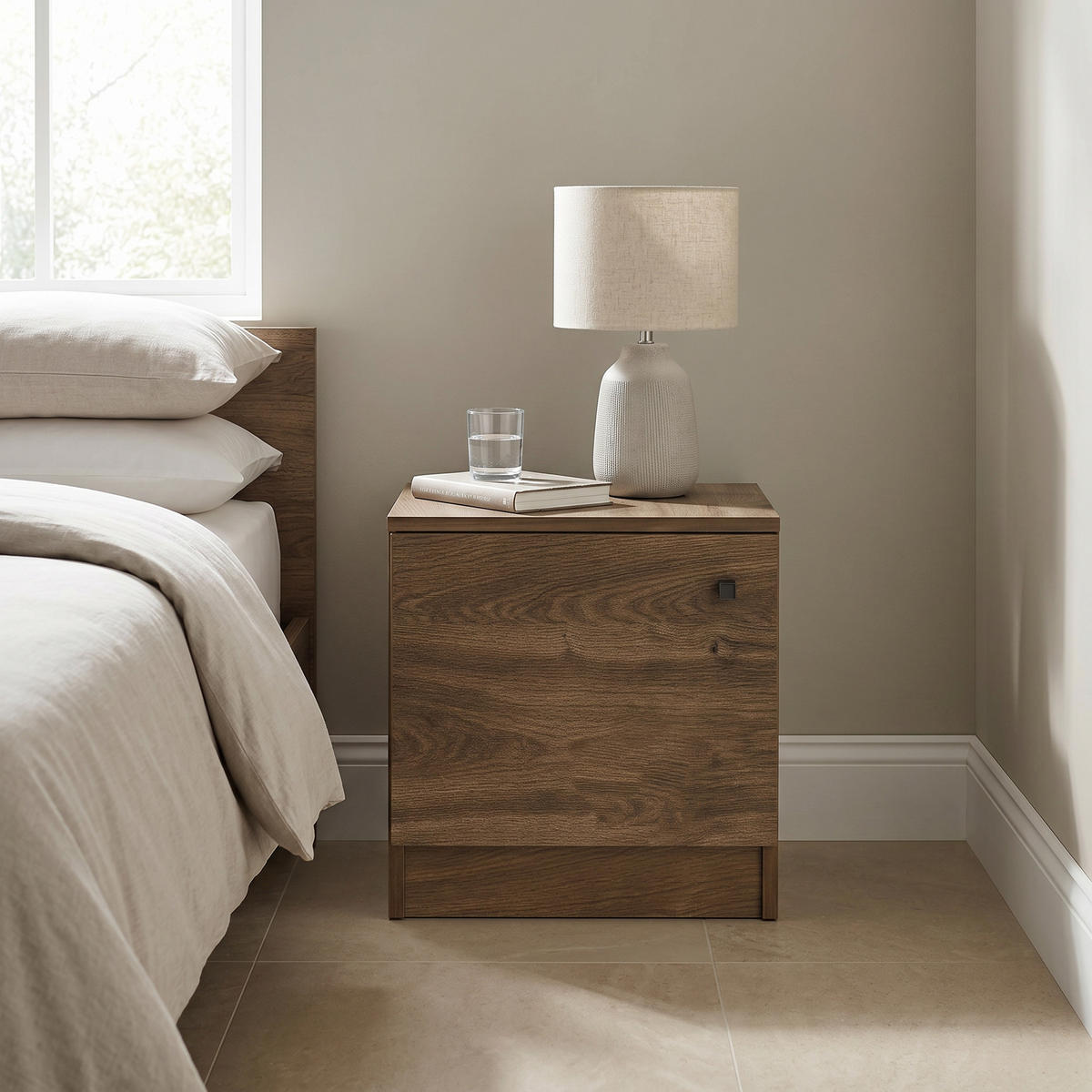 NACHTTISCH NESTOS 40x40,5x40 cm Braun - Braun, Holzwerkstoff (40/40.5/40cm) - MASSENO