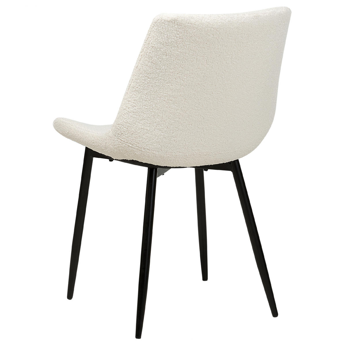 ESSZIMMERSTUHL 2er-Set Polyester Weiß Avilla - Weiß, Textil/Metall (51/82/59cm) - Beliani