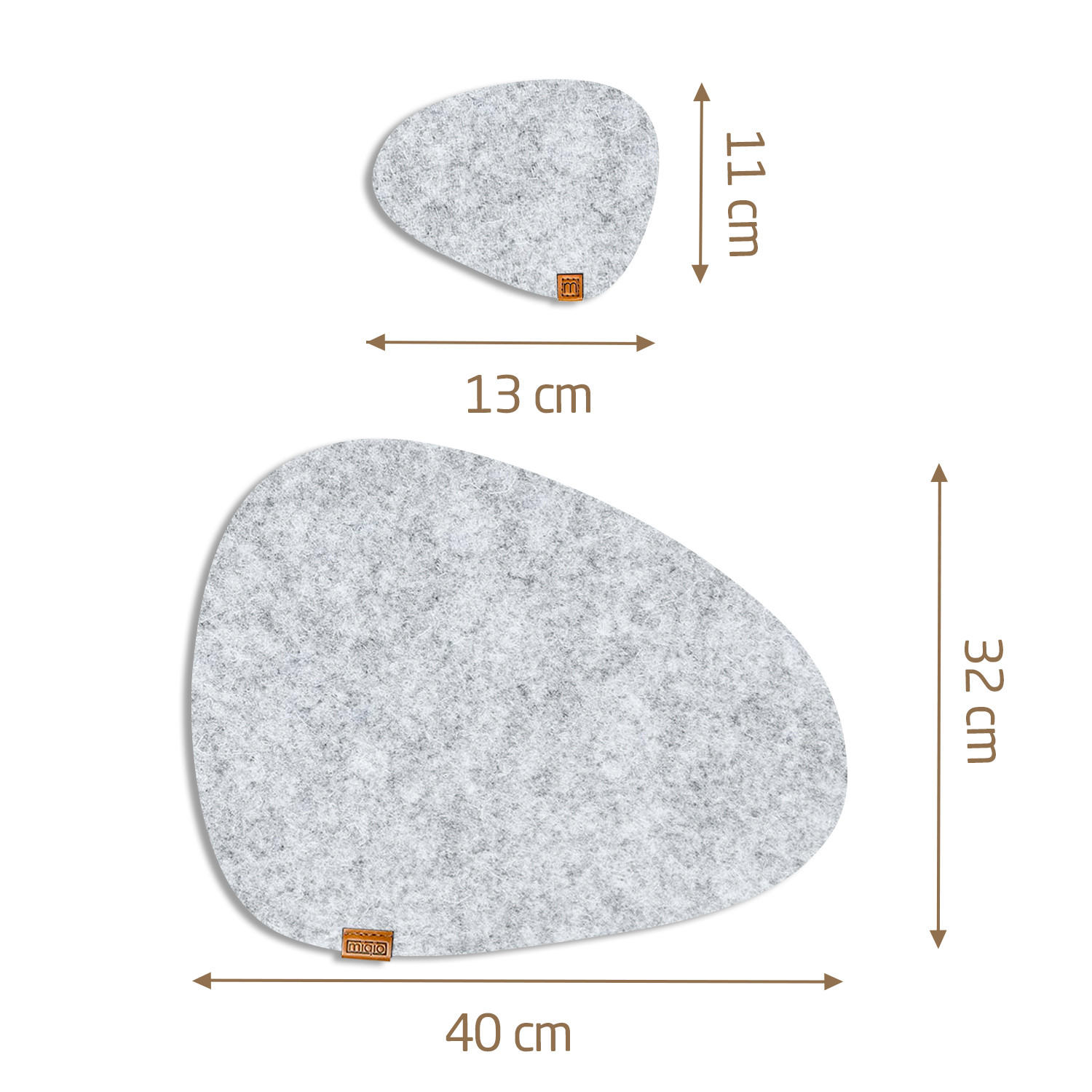 TISCHSETS Glasuntersetzer 12er-Set - Hellgrau, Textil (40/32/3cm) - Miqio Design
