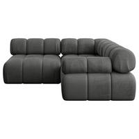 ECKSOFA modulares Sofa Mende-L1 - 190x190x70 cm Dunkelgrau Velours - Dunkelgrau, Holzwerkstoff/Textil (190/190cm) - ALTDECOR