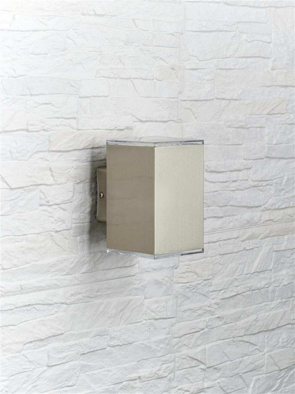 LED-AUSSENWANDLEUCHTE - beidseitig leuchtende Edelstahl-Lampe mit modernem Design für Außenfassaden - Weiß, Metall (11.2/9/8cm) - Northpoint