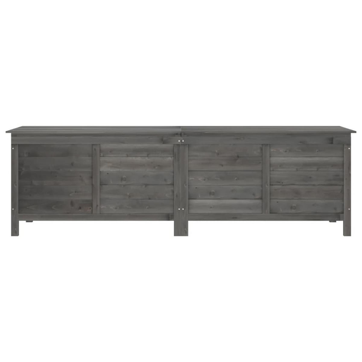 GARTENTRUHE Anthrazit 198,5x50x56,5 cm Massivholz Tanne - Anthrazit, Holzwerkstoff (198.5/56.5/50cm) - furnicato