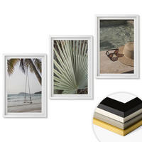 WANDBILDER 3er-Set - 40x60 cm Weißer Rahmen - Strandschaukel-Blätterurlaub - Weiß, Kunststoff (40/60cm) - ArtPrintCave