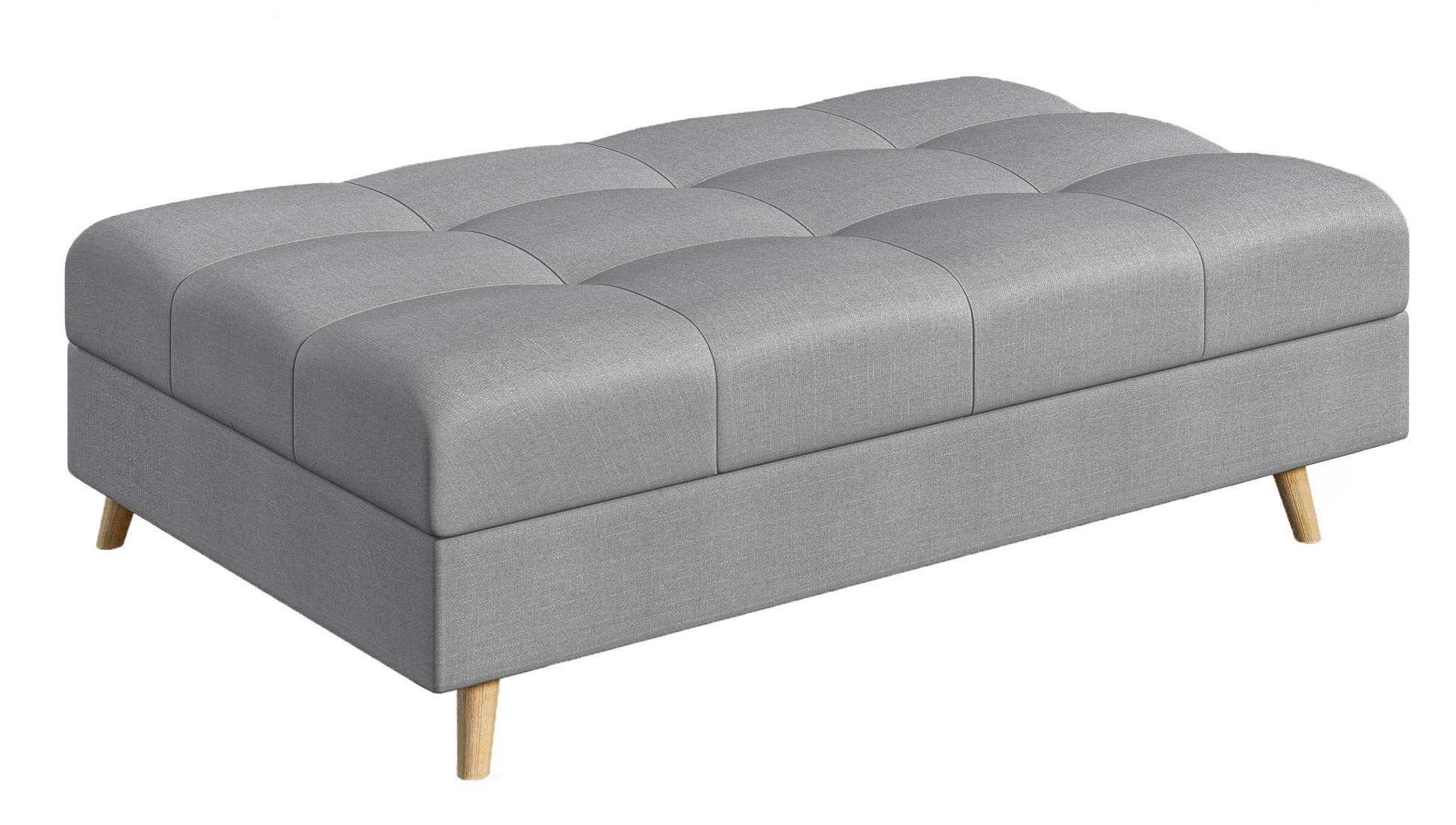 HOCKER Lorine Mikrofaser Grau - Grau, Textil (118/40/73cm) - S-Style Möbel