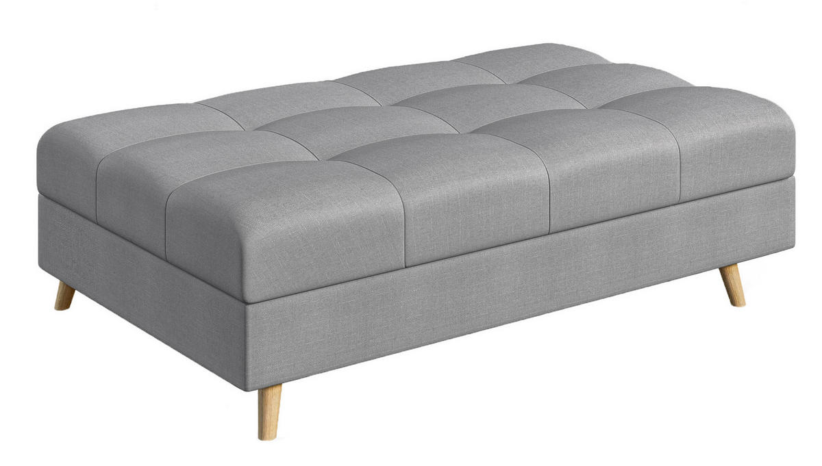 HOCKER Lorine Mikrofaser Grau - Grau, Textil (118/40/73cm) - S-Style Möbel