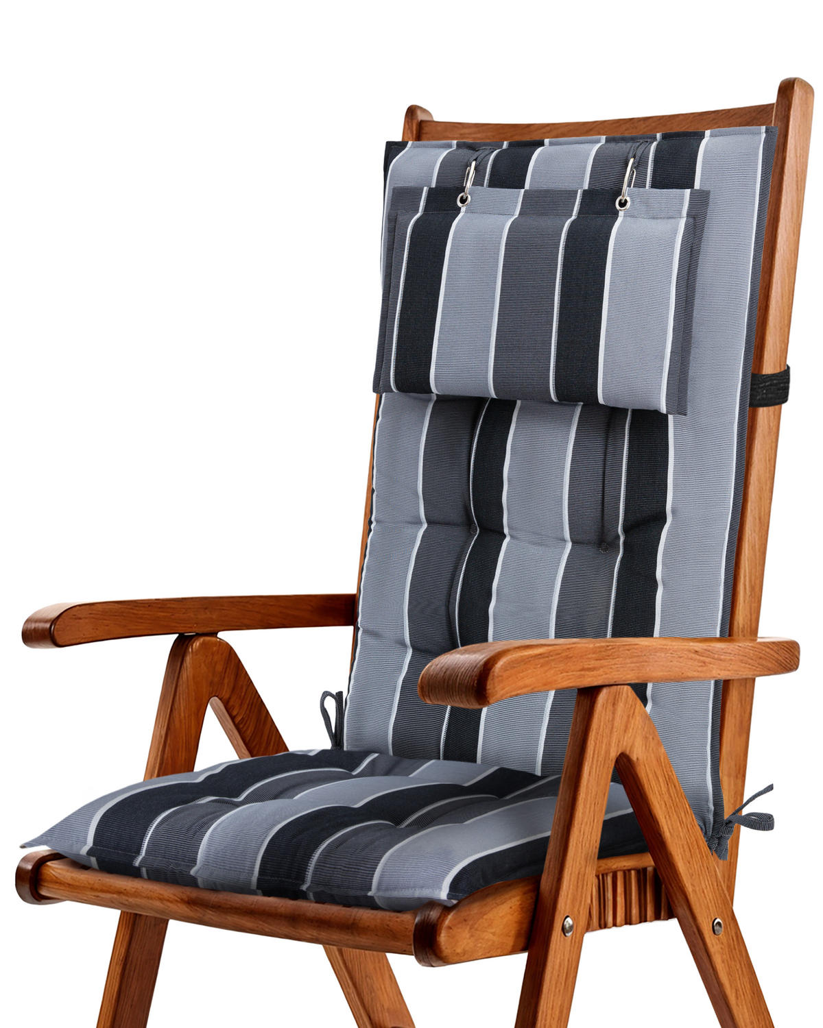 HOCHLEHNERAUFLAGE Sun-HL 119/50/8cm Anthrazit-Gestreift - Multicolor, Textil (50/8/119cm) - Beautissu 