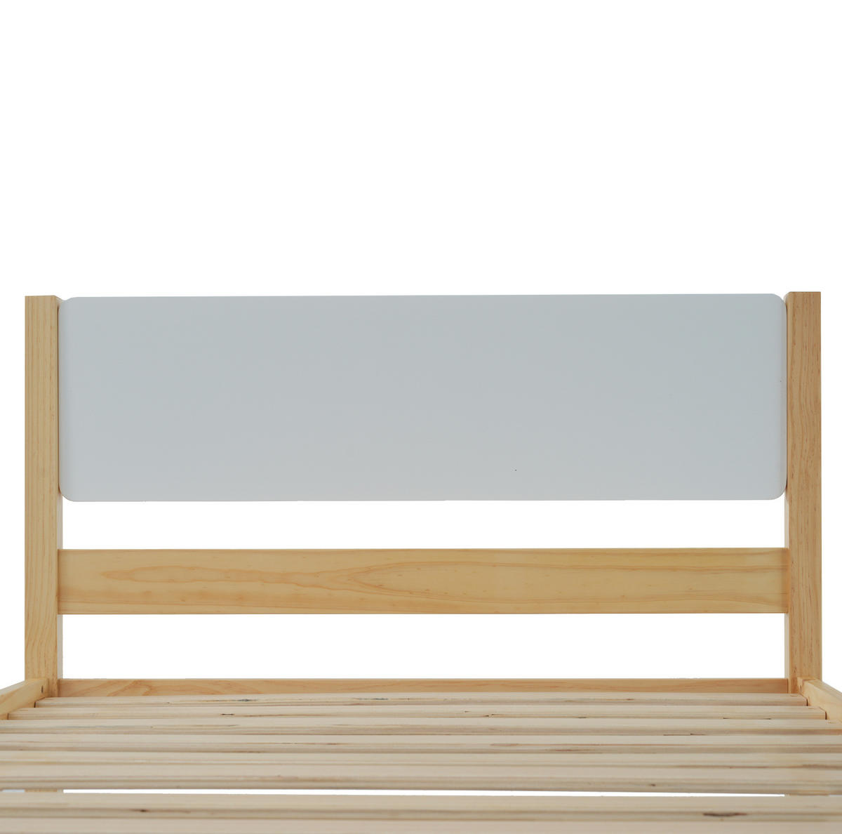 EINZELBETT aus Kiefer und MDF 90x200 cm Weiß/Natur mit Lattenrost und Mittelfüßen - Naturfarben, Holz (140/200cm) - IVMEU