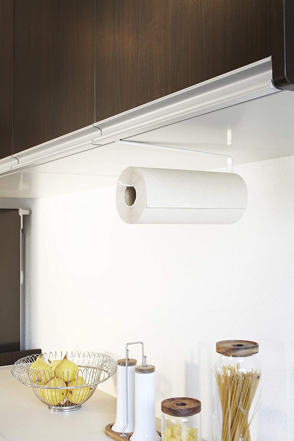 KÜCHENROLLENHALTER Tower 7115 Weiß 5.5/1.5/26 cm - Weiß, Metall (1.5/5.5/26cm) - Yamazaki