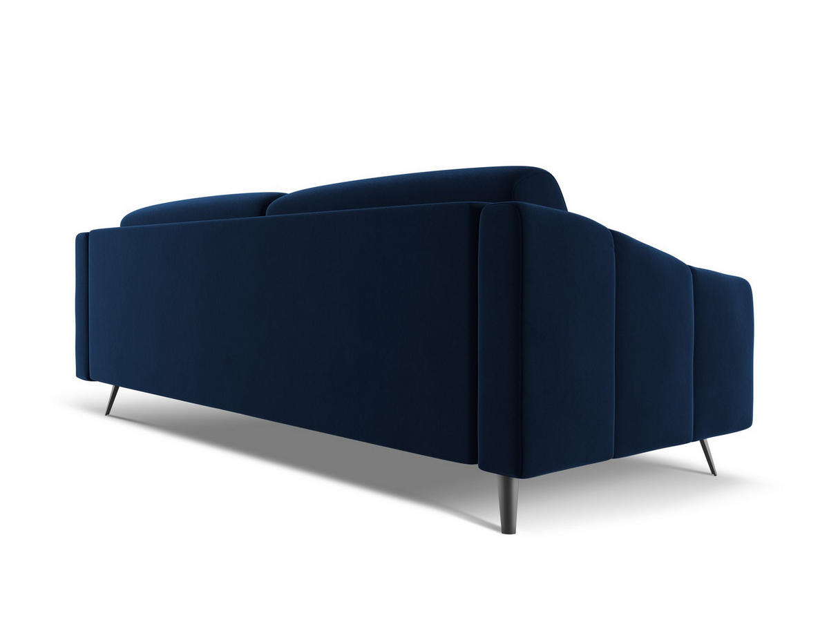 4-SITZER-SOFA Samt Stoff Blau - Blau/Schwarz, Textil/Metall (238/80/95cm) - Makamii