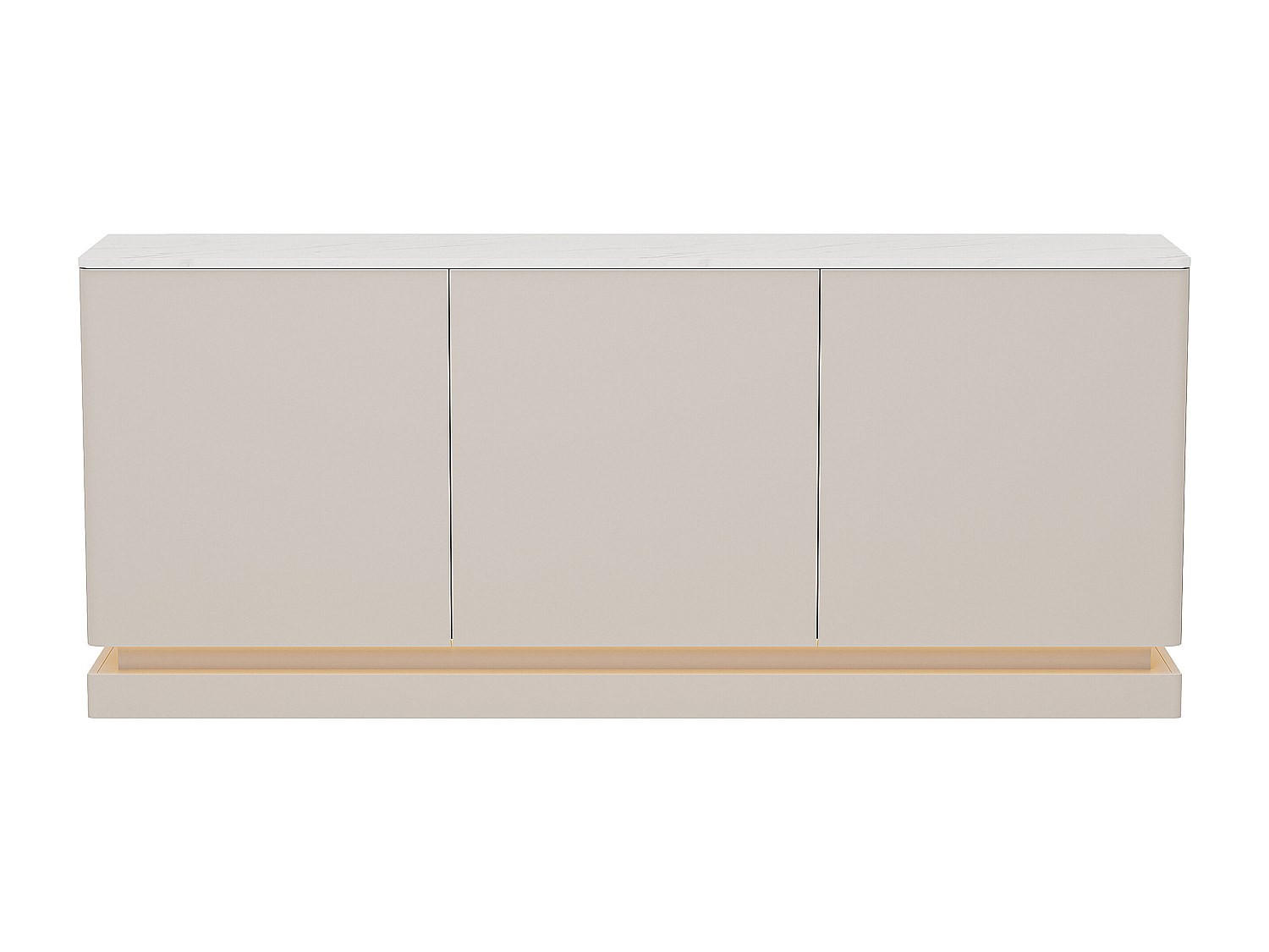 SIDEBOARD - 189.6 cm x 40 cm - Holz, Platte - Beige, Weiß - DEVIKA - Beige/Weiß, Holz (189.6/80/40cm) - Vente-Unique