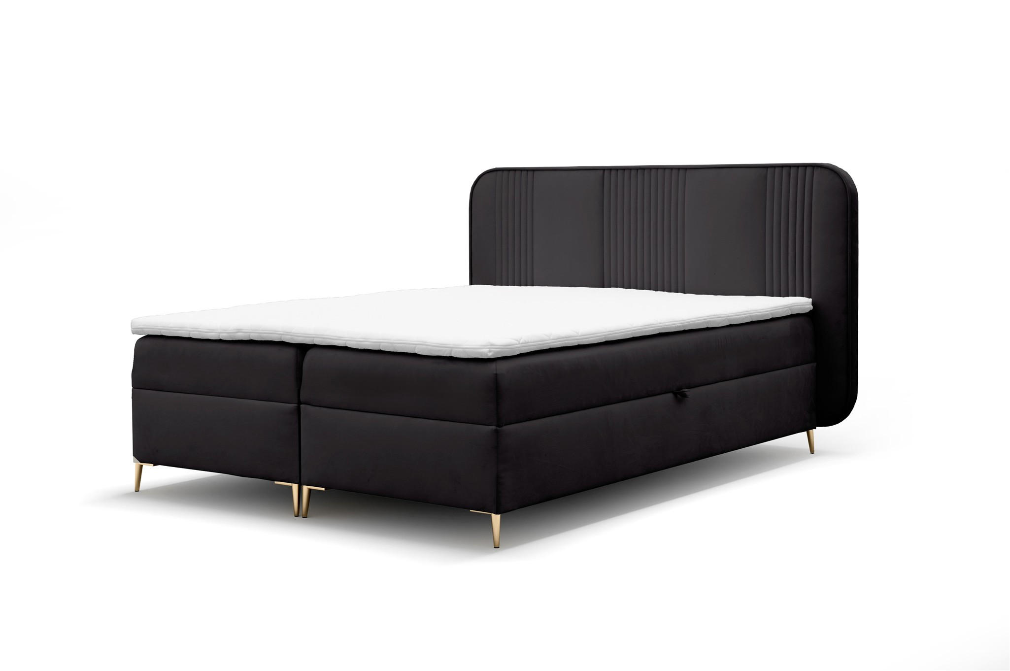 BOXBETT Avery Premium überlänge - Schwarz, Holzwerkstoff/Textil (120/220cm) - Fun Möbel