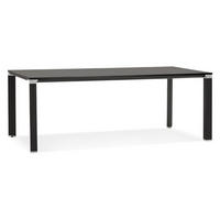 SCHREIBTISCH Melaminplatte Metallgestell Multifunktional KERIX, Schwarz 200x100x74 cm - Schwarz, Holz/Metall (100/200/74cm) - KADIMA DESIGN