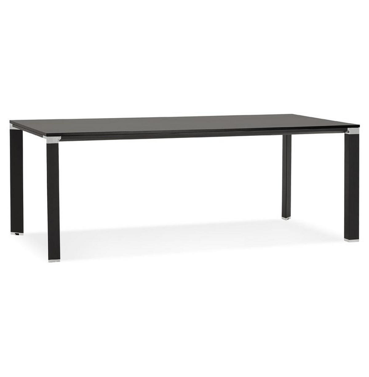 SCHREIBTISCH Melaminplatte Metallgestell Multifunktional KERIX, Schwarz 200x100x74 cm - Schwarz, Holz/Metall (100/200/74cm) - KADIMA DESIGN