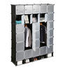 KLEIDERSCHRANK - Schwarz, Kunststoff/Metall (180/234/46.5cm) - Relaxdays