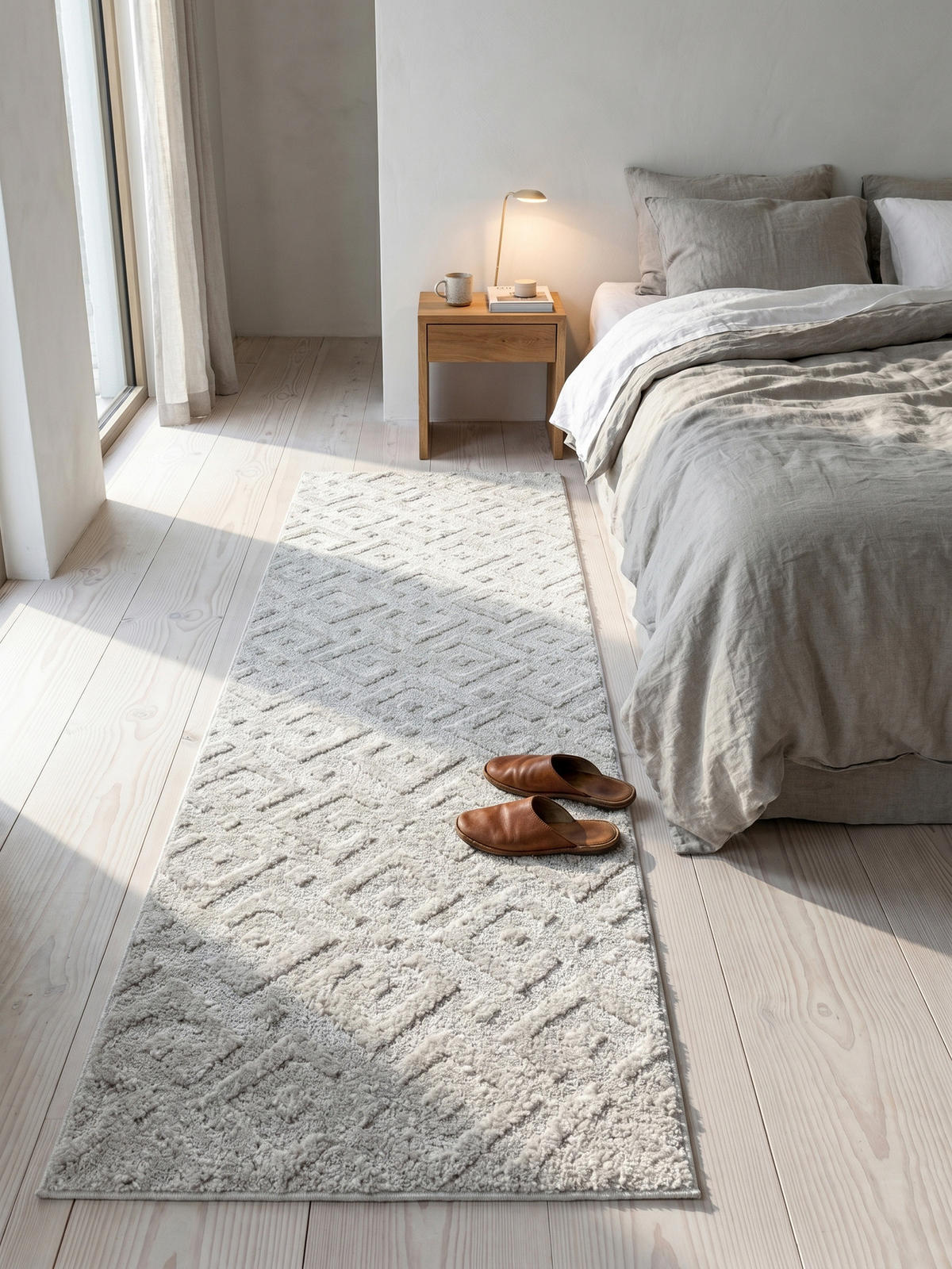TEPPICH Hochflor EISACK in Creme, geometrisch, 80 x 250 cm - Beige, Textil (80/250cm) - KADIMA DESIGN