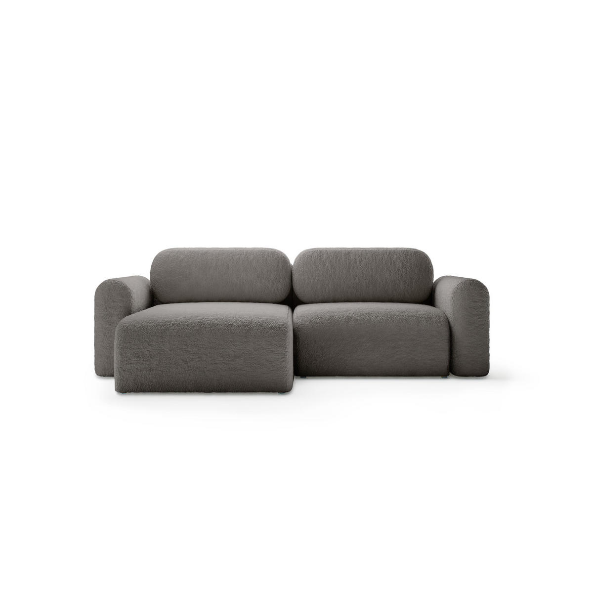 ECKSOFA mit Schlaffunktion Thekla Mini, Grau - Grau, Textil (246/100cm) - Fedve