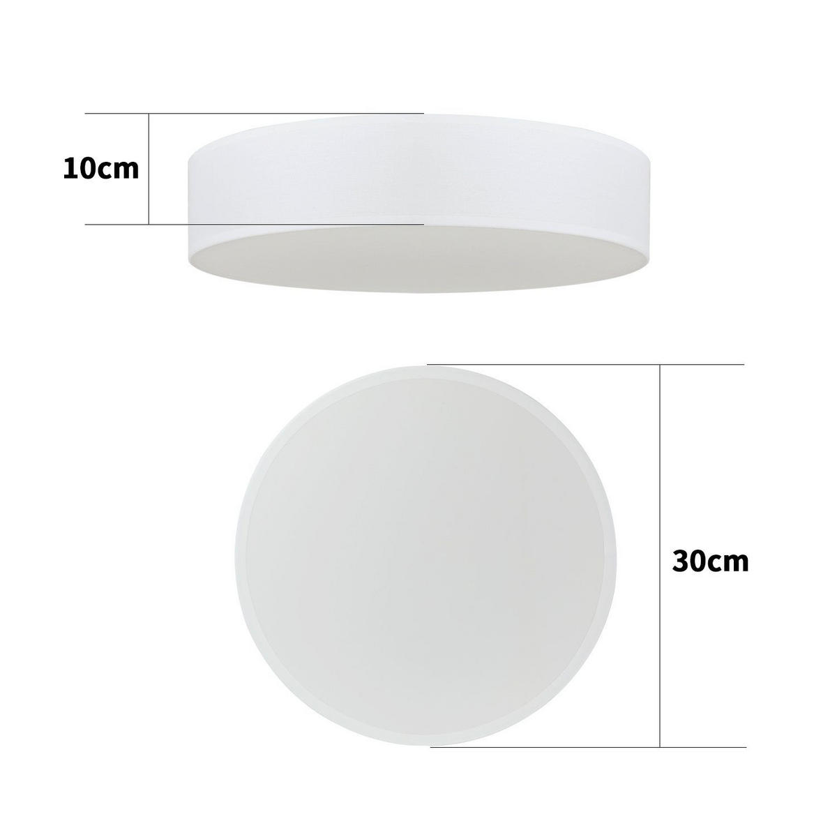 LED-DECKENLEUCHTE Booker 30/30/10 cm - Weiß, Textil (30/30/10cm) - Nettlife