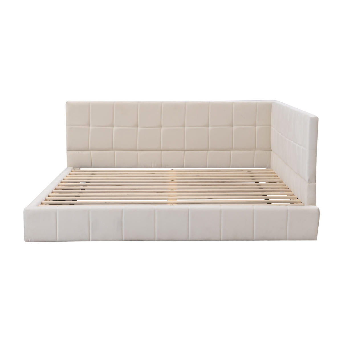 POLSTERBETT 140/200 cm DE-01739, in Beige - Beige, Metall (140/200cm) - ComfortXL