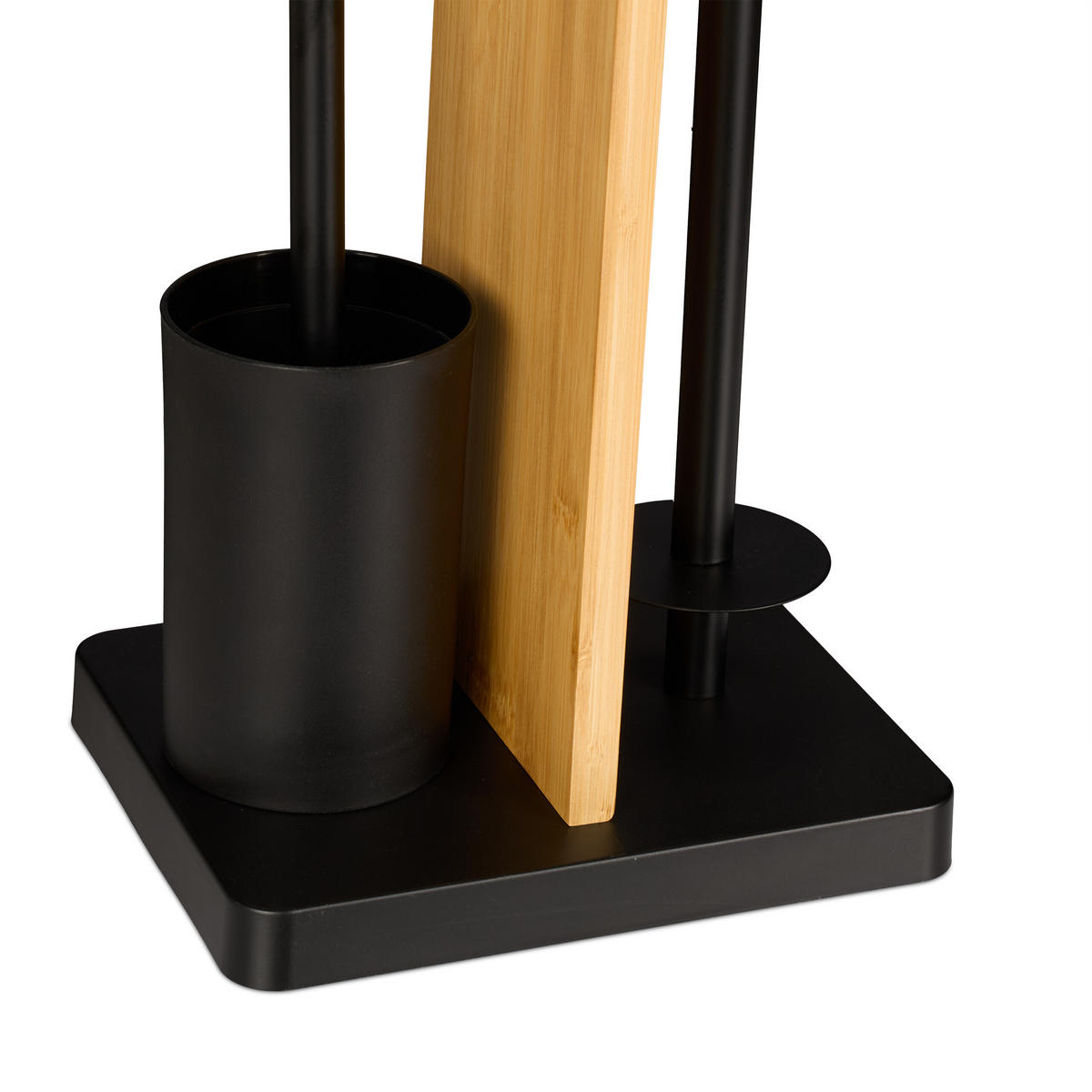 WC-GARNITUR - Schwarz, Holz/Kunststoff (27/68/18cm) - Relaxdays