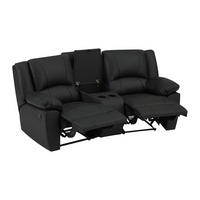 RELAXSOFA - 2 Personen-Sitzer - Leder - Schwarz - - Schwarz, Leder (201/97/95cm) - Vente-Unique
