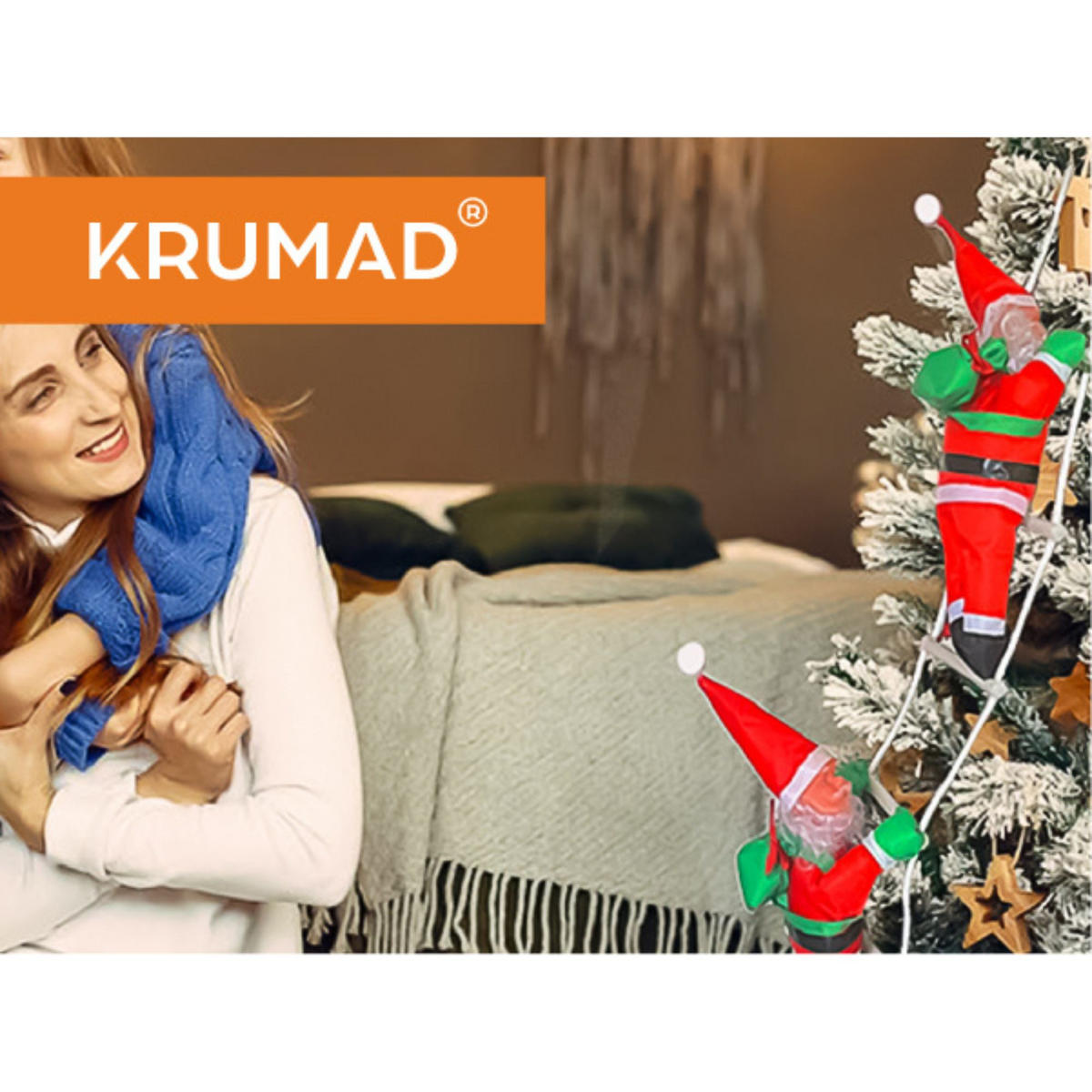 WEIHNACHTSMÄNNER auf Leiter Weihnachtsdeko - Multicolor, Kunststoff (12/100/25cm) - KRUMAD