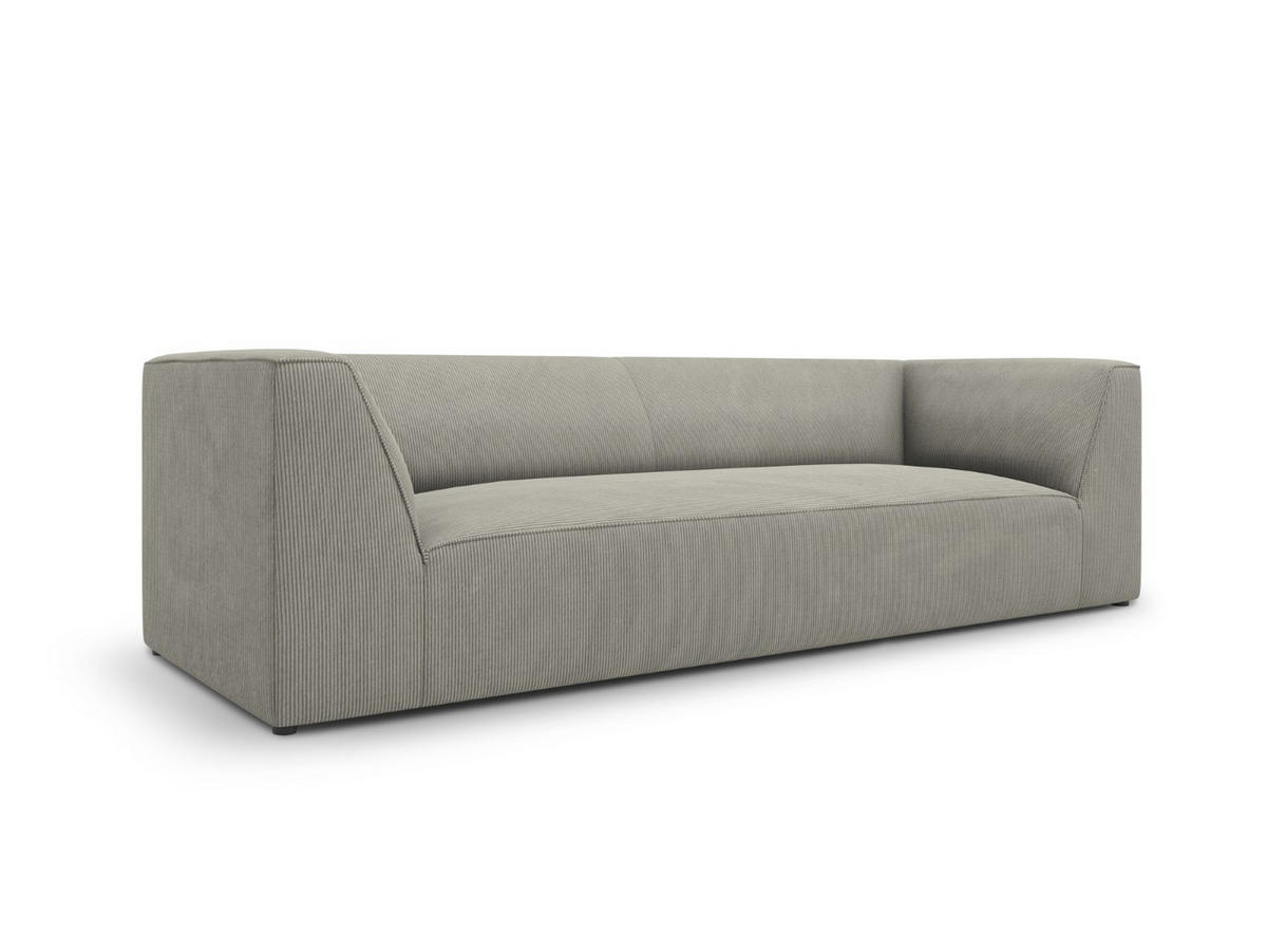 SOFA Ruby aus Cord hellgrau 3 Sitzplätze - Hellgrau, Textil (93/69/232cm) - Micadoni
