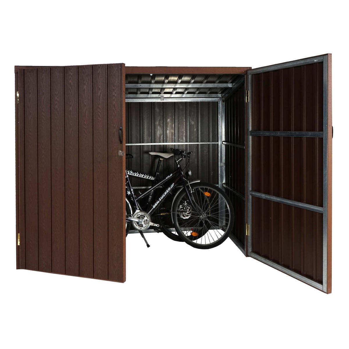 FAHRRADGARAGE 2ER Braun - Braun, Holz (213/172/112cm) - MCW