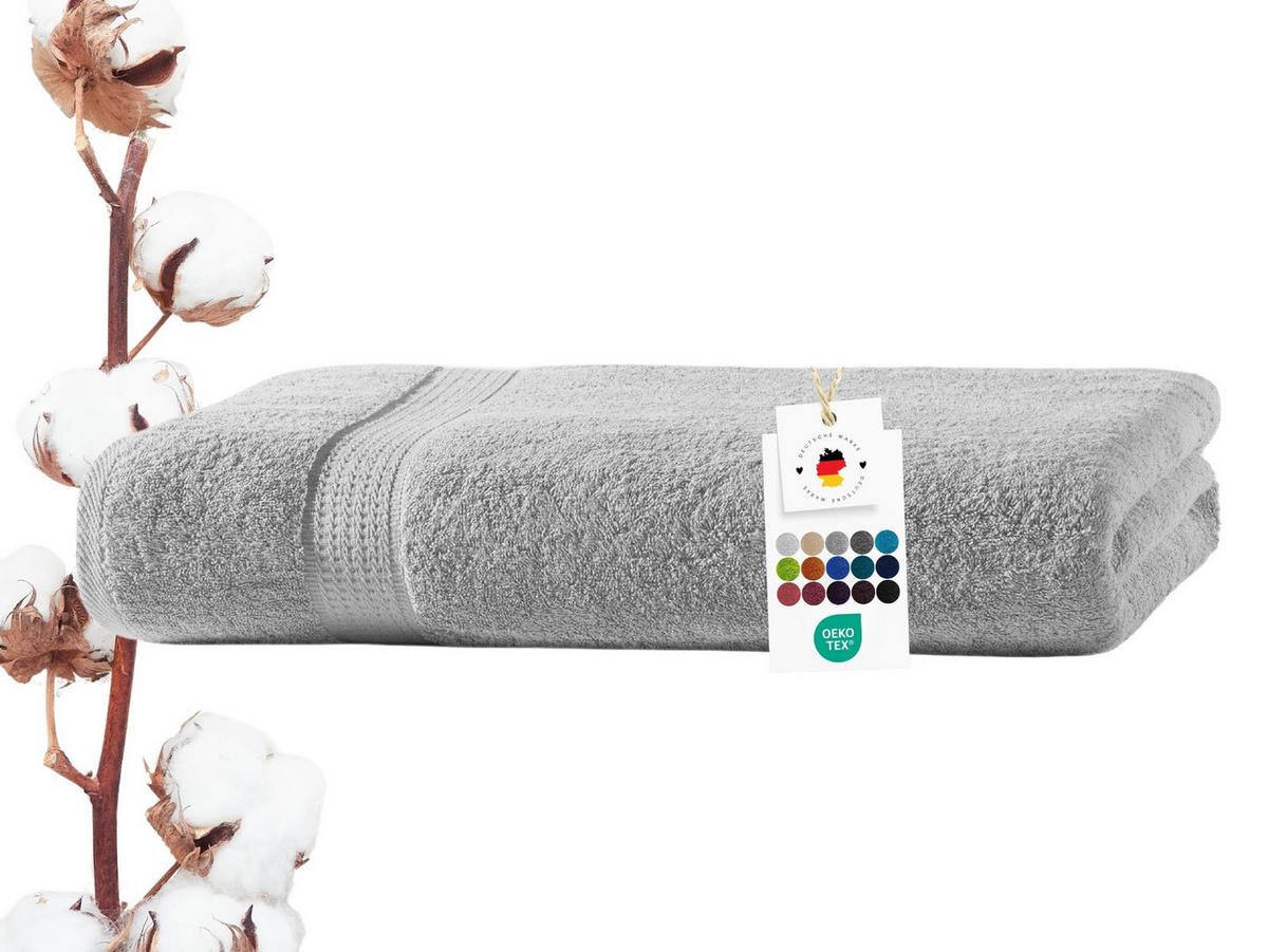 BADETUCH 100x150 cm Frottier Handtücher aus 100% Baumwolle, Silber 500g/m2 - Silberfarben, Textil (100/150cm) - Carpe Sonno