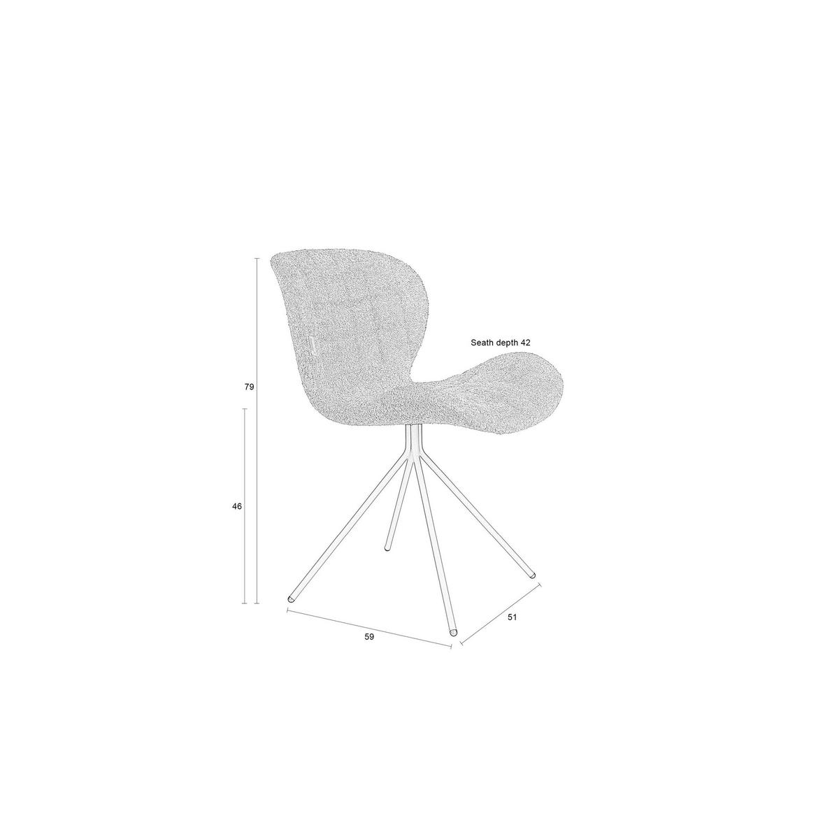 ESSZIMMERSTUHL OMG Beige - 2 er Set - Beige, Textil (51/79/59cm) - Zuiver