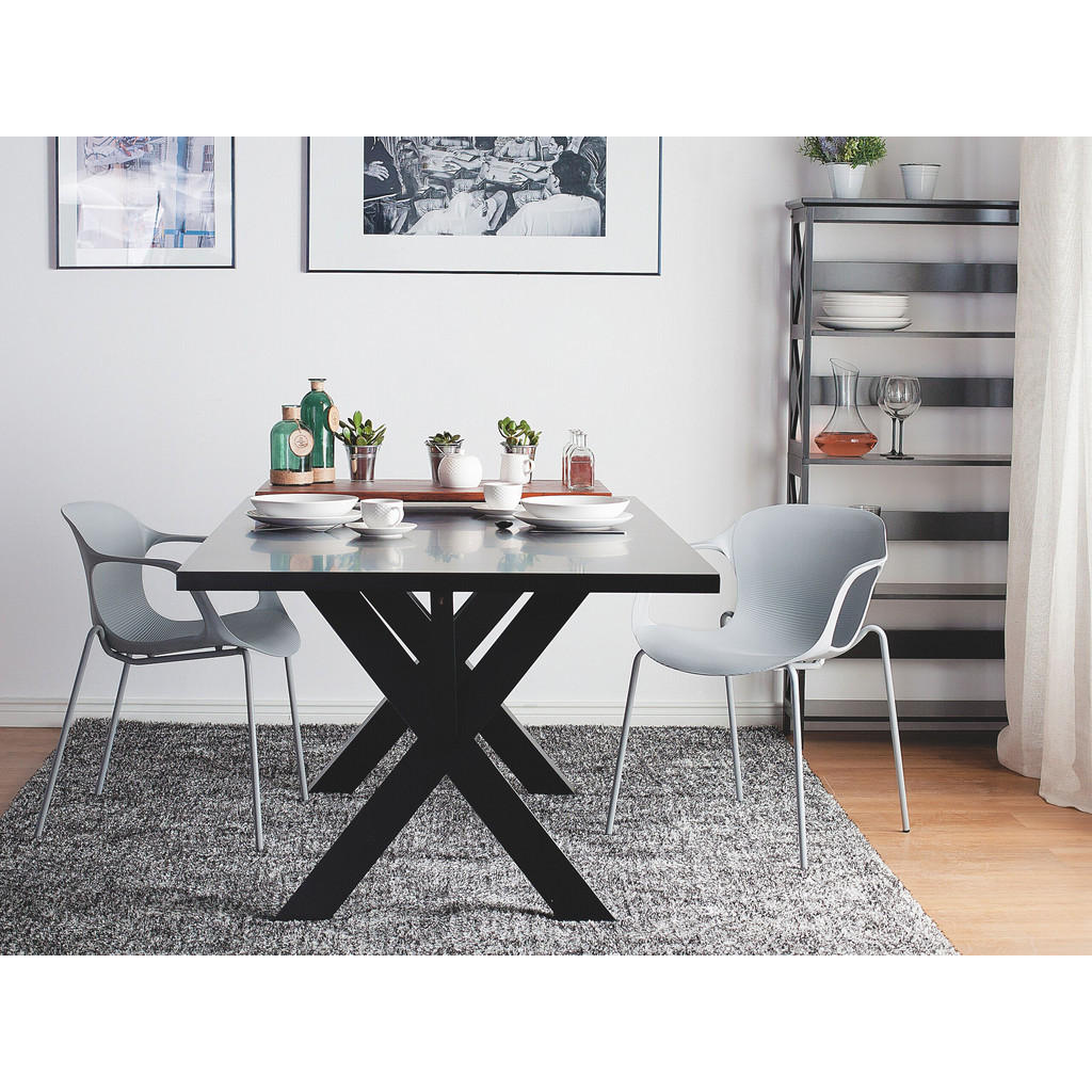 Thumbnail - Beliani Esszimmerstuhl, Grau, Kunststoff, 1-Sitzer, 56x75x56 cm, Esszimmer, Stühle, Esszimmerstühle, Armlehnenstühle